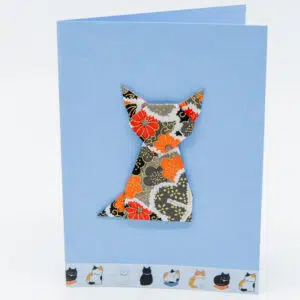 Carte postale chat fleuri