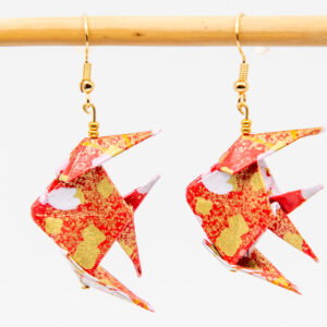 Boucles d’oreilles poissons rouges et or