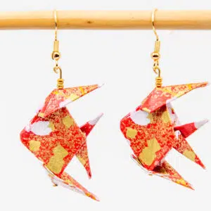 Boucles d’oreilles poissons rouges et or