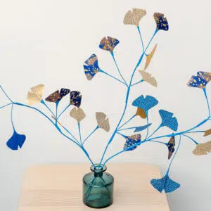 Bouquet « ichō » bleu et or