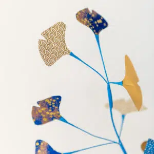 Bouquet « ichō » bleu et or – Image 3