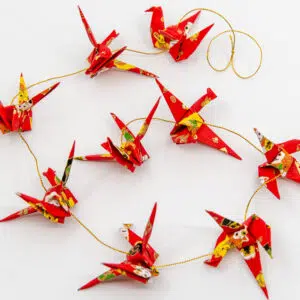 Guirlande rouge papier « chat »