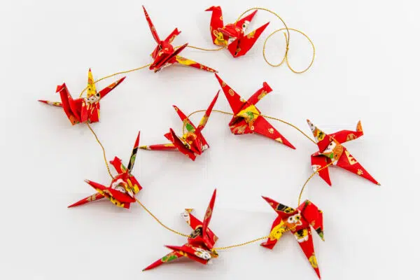 Guirlande rouge papier « chat »