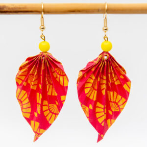 Boucles d’oreilles feuilles roses