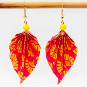 Boucles d’oreilles feuilles roses
