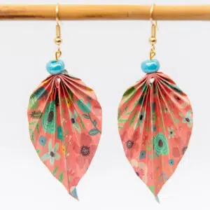 Boucles d’oreilles feuilles fleuries