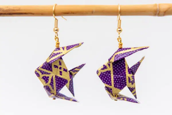 Boucles d’oreilles poissons violets