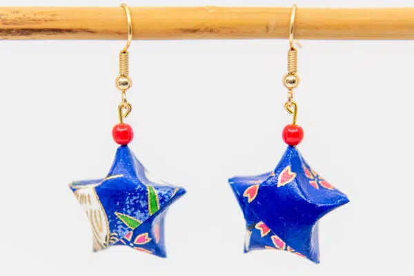Boucles d’oreilles étoiles bleues