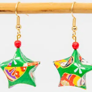 Boucles d’oreilles étoiles vertes