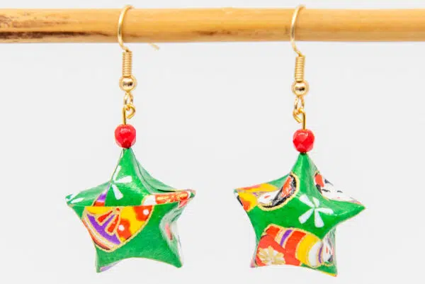 Boucles d’oreilles étoiles vertes