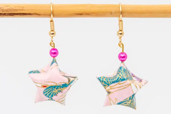 Boucles d’oreilles étoiles roses