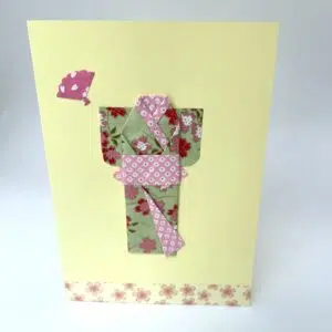 Carte kimono rose