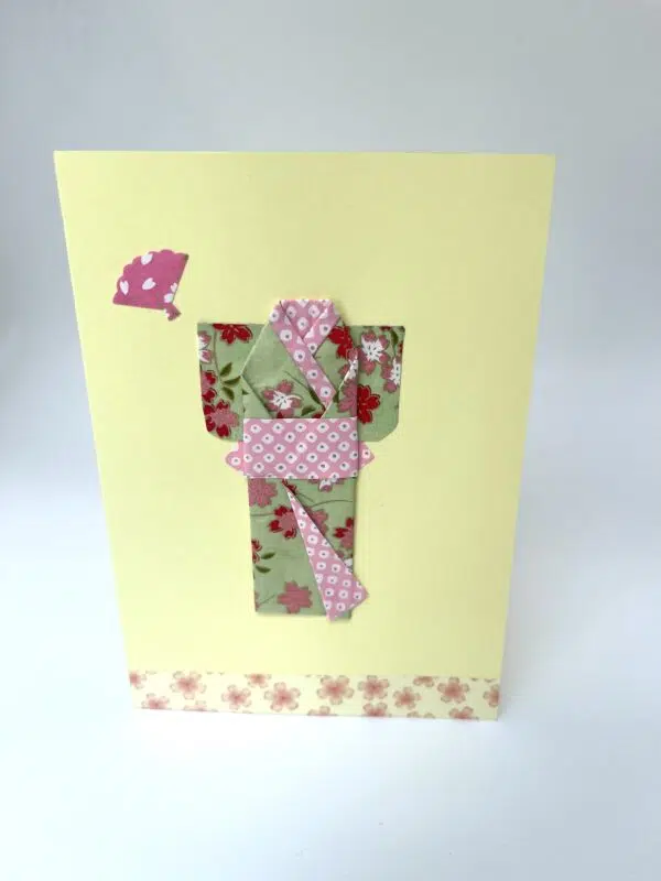 Carte kimono rose