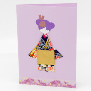 Carte « geisha aux cheveux violets »