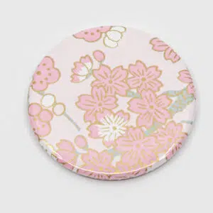 Miroir de poche « Kagayake » rose fleuri