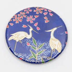 Miroir de poche « Kagayake » bleu grue